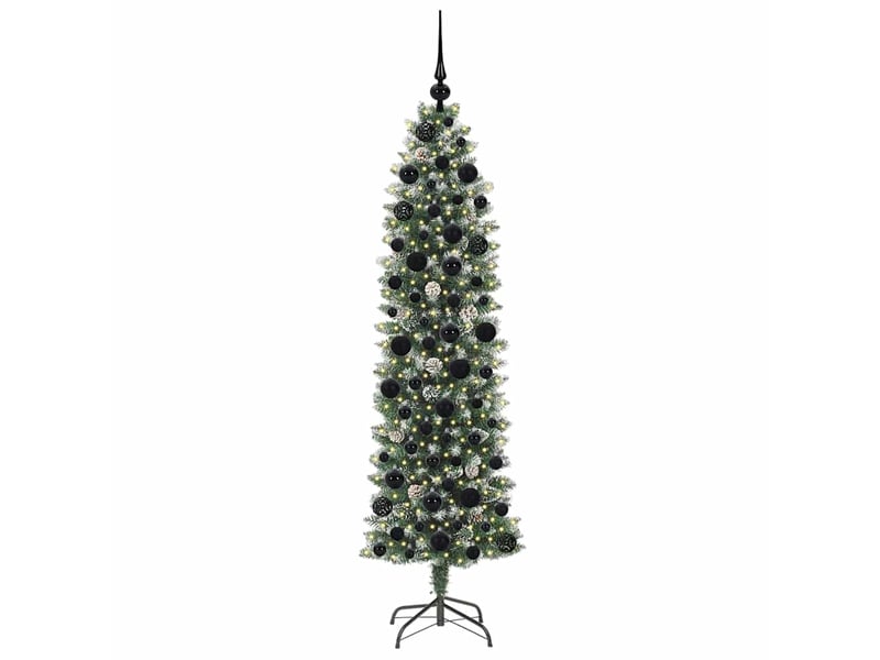  Sapin de noël, arbre de noël artificiel slim vert et blanc 180 cm cf61702  - Conforama C