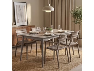 Lot de 2 fauteuils empilables pour jardin et intérieur punat - gris tourterelle