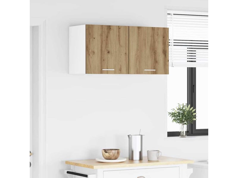  Meuble de rangement cuisine, armoire suspendue chêne artisan et blanc 40x31x40cm  - Conforama D