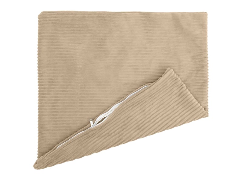 Lot de 6 housses de coussin heerlen taupe 70 x 70 cm velours côtelé cf49748 - Conforama C