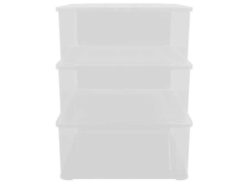  Boîtes de rangement en plastique 3 pcs 25 l empilables  - Conforama D