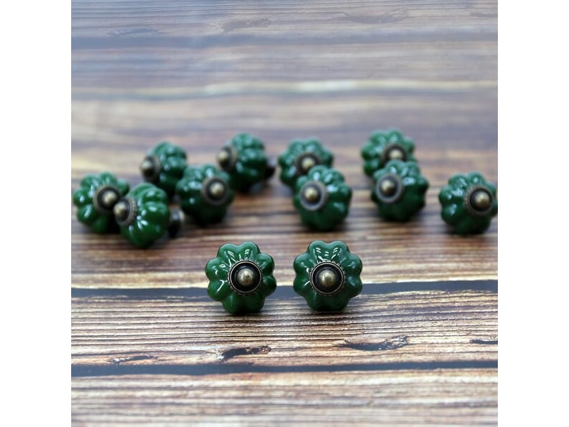  Jeu de 12 poignées en céramique turquoise foncé de 33 mm, poignées pour tiroirs, meubles de cuisine et tables  - Conforama D