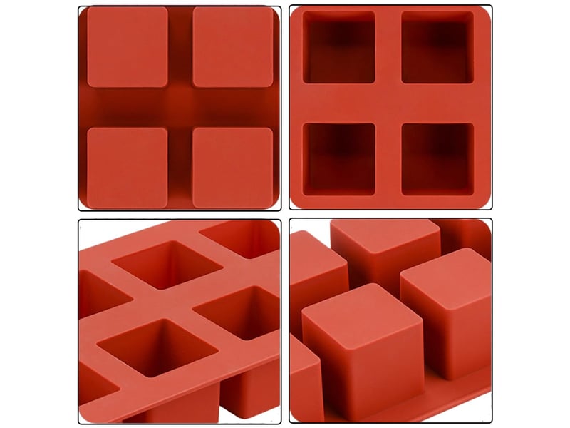 Moule en silicone 3d pour gâteaux cube 5,1 x 5,1 x 5,1 cm mousse, dessert français, friandises de chocolat, brownie, pâtisserie, gelée, glaçure - Conforama C