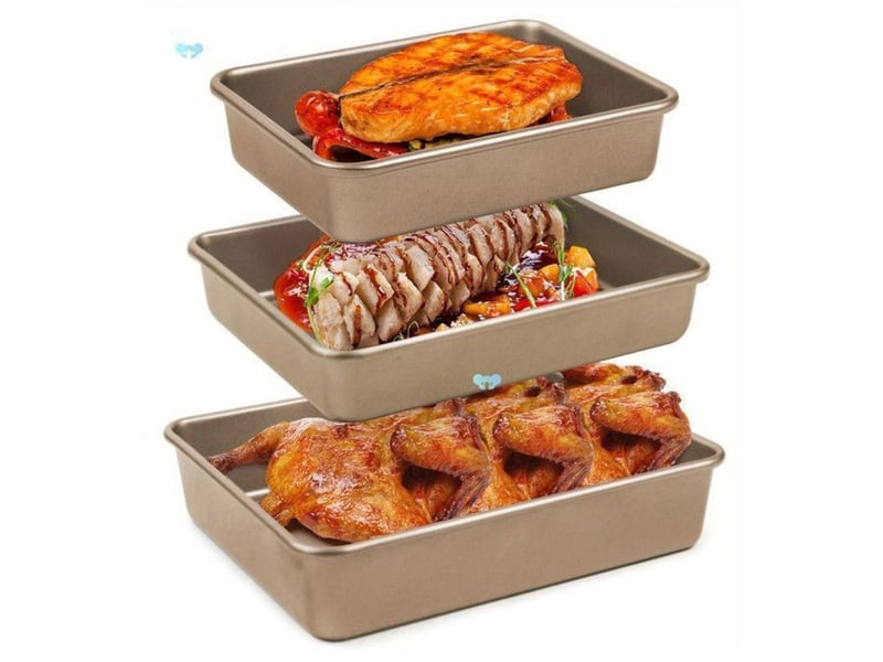  Plateaux four antiadhésifs lot de 3 acier carbone 22 28 32 cm finitions inox empilables 400289_AABBY09701_6_DROPFR - Conforama B