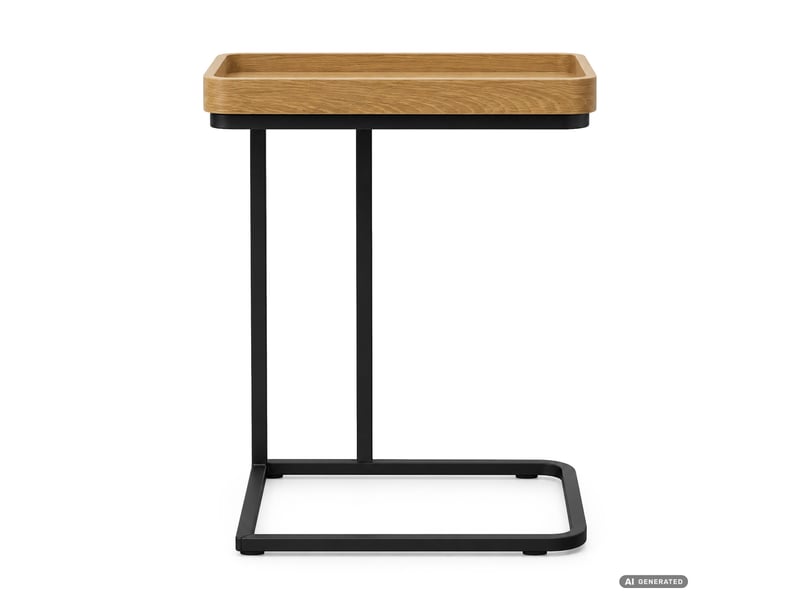  Table d'appoint hyggo coloris bois naturel 40 cm rectangulaire pieds noirs style industriel 40x30x60 cm HYGGO - Conforama B