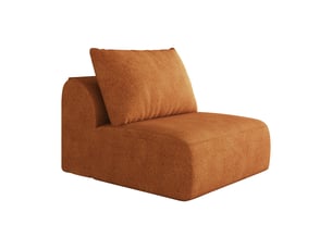 Fauteuil 1 place orange en tissu chenille doux avec mousse haute résilience, design moderne sans montage requis pour salon, 70x90x85cm