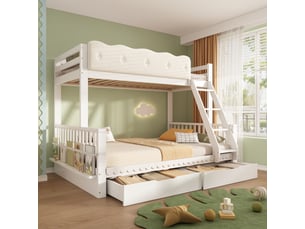 Lit superposé 90x140/200 cm <strong>KORFEE</strong> <strong></strong> coloris blanc