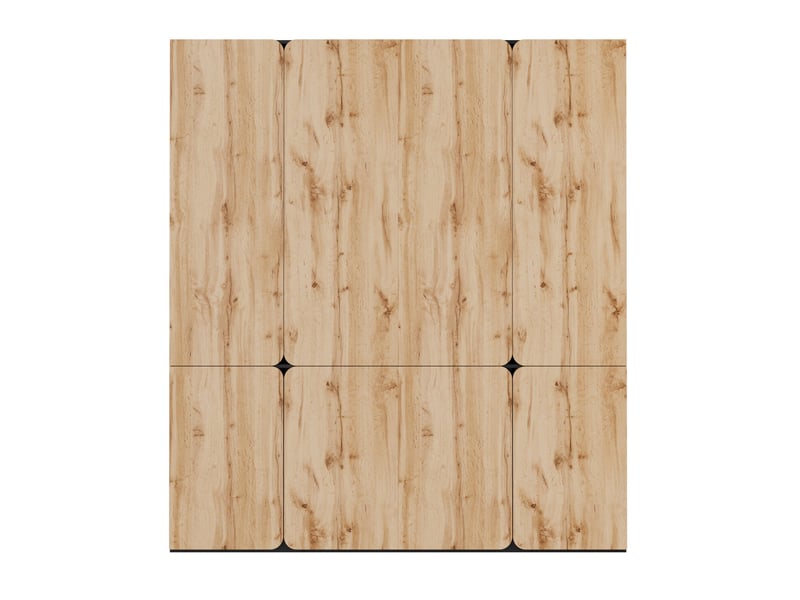  Armoire chambre penderie 180x50x200 cm, garde-robe dressing moderne grand rangement, 8 portes 6 tiroirs 2 tringles, en mdf, chêne  - Conforama A