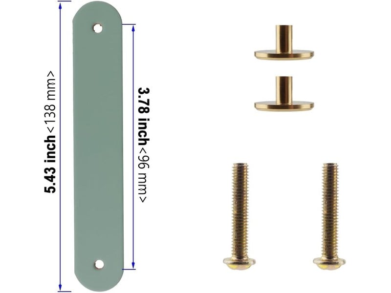  Pack de 6 poignées en cuir de 13,8 x 2,2 cm, poignées pour meubles, armoires, commodes et cuisine avec vis  - Conforama E