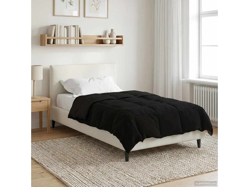  Couette - duvet d'été 140 x 220 cm été microfibre (100% polyester) noir  - Conforama D