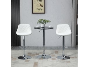 Table bar ronde relevable pivotante 61 cm – noir – hauteur réglable 70 à 90 cm, plateau rotatif