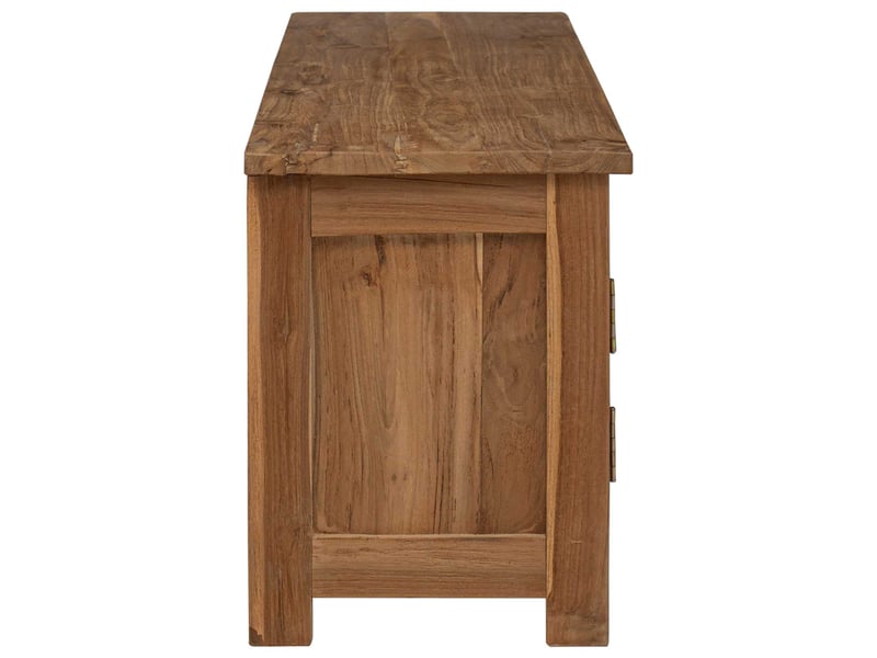  Meuble tv - banc tv - meuble de rangement 110 x 30 x 40 cm naturel bois de teck massif  - Conforama D