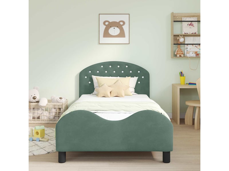  Cadre de lit pour enfants - lit jeune avec tête de lit vert mer 80 x 200 cm  - Conforama C