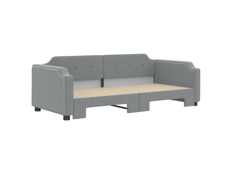  Lit simple- lit adulte -  lit de jour avec gigogne sans matelas gris clair 100x200 cm  - Conforama B