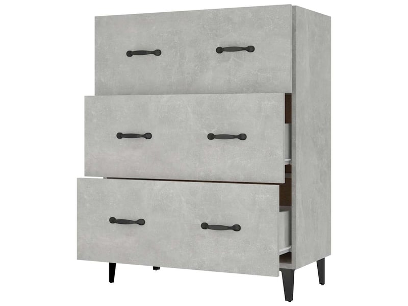  Buffet - bahut - meuble de rangement gris béton 69,5x34x90 cm bois d'ingénierie  - Conforama E