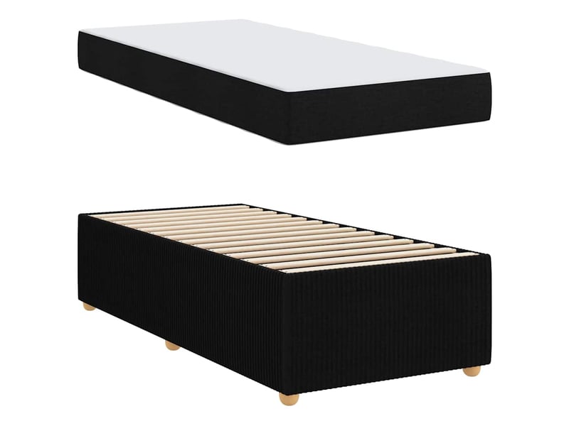  Lit simple- lit adulte -  cadre de lit noir 100 x 200 cm tissu  - Conforama C