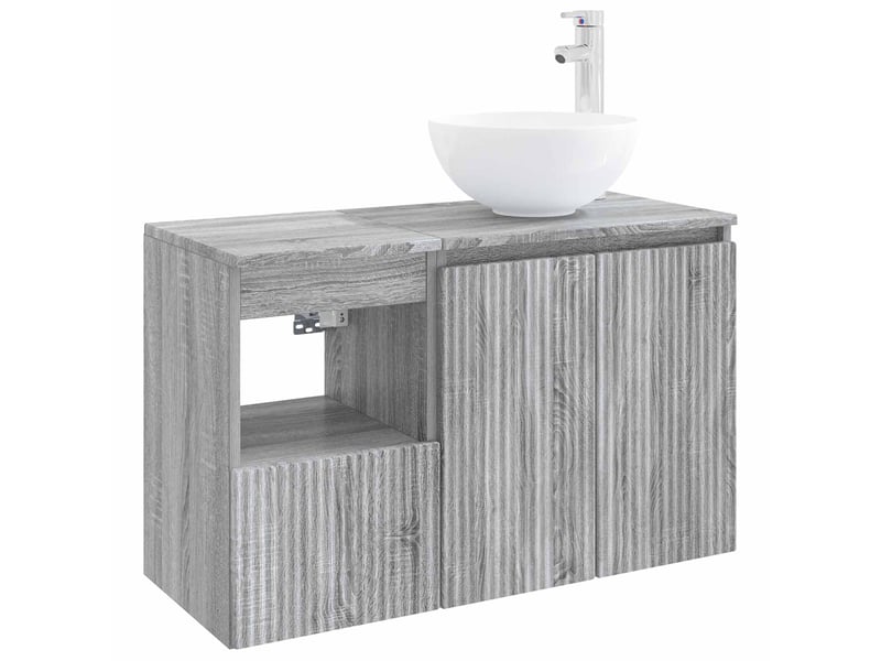  Ensemble de mobilier de salle de bain 2 pc sonoma gris cf64193  - Conforama A