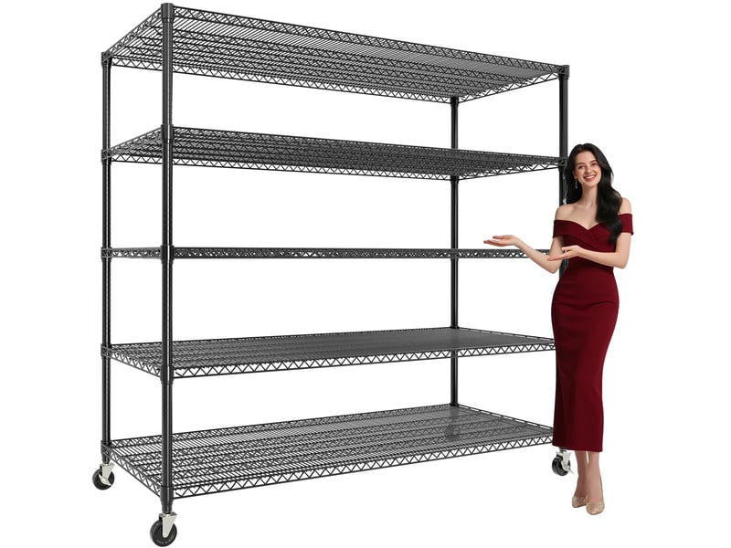  Rayonnage étagère métallique roulante ultra-résistante – rangement lourd garage, cuisine, cave, bureau, entrepôt 150x60x210cm PHK_3ACPS3GP - Conforama A