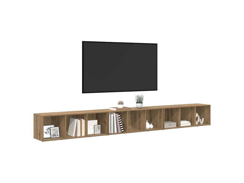  Ensemble meuble tv - banc tv - meuble de rangement 3 pcs chêne artisanal bois d'ingénierie  - Conforama C
