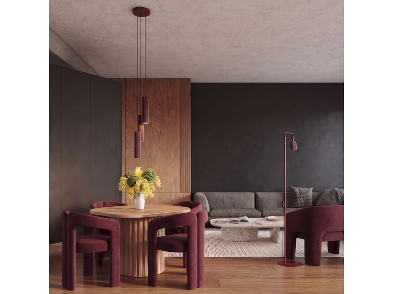 Lampadaire rayo 1 bordeaux aluminium moderne 160x30x30cm SL.3230 - Conforama B