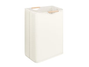 Panier à linge pliable 60l panier à linge avec manche en bois 40x27x50cm