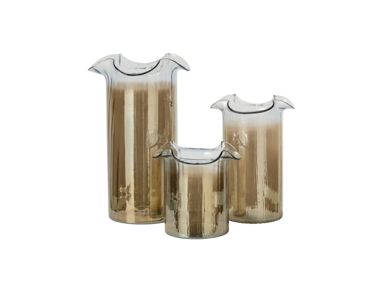  Vase fumé en verre doriane 35cm marron  - Conforama B