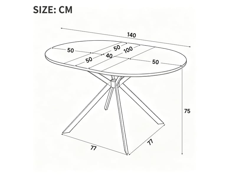 Table à manger extensible blanche 100140 x 100 cm en mdf - Conforama E