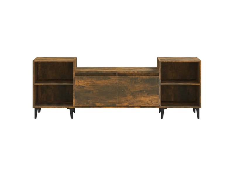  Meuble tv - banc tv - meuble de rangement chêne fumé 160x35x55 cm bois d'ingénierie  - Conforama E