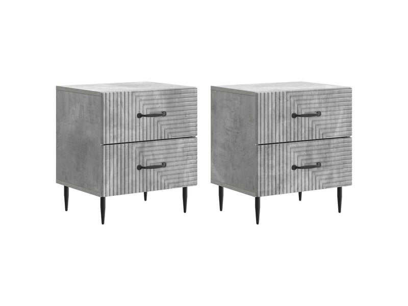  Table de chevet 2 pièces gris béton 43 x 34,5 x 47,5 cm  - Conforama B
