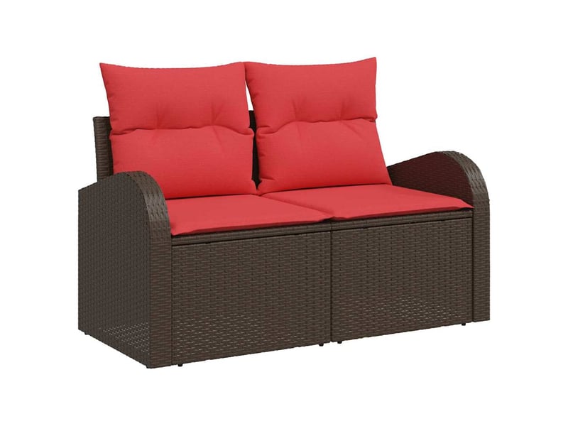 Ensemble de canapés 6 pc marron et rouge polyrotin cf22773 - Conforama D