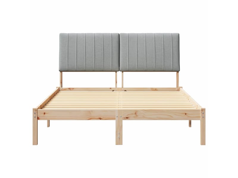  Lit double- lit adulte -  cadre de lit avec tête de lit marron 135 x 190 cm pin massif  - Conforama D