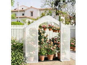 Serre de jardin 200x80x200 cm toile maillée métal blanc