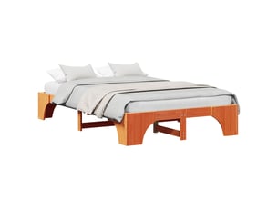 Lit 2 places 135x190 cm    coloris marron