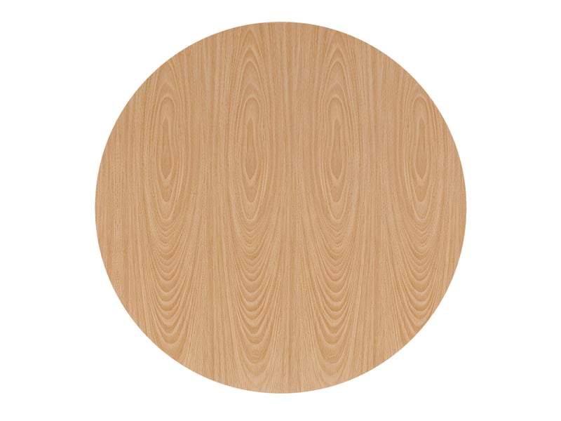  Table à manger ronde 110 cm, style campagne, plateau mdf, placage chêne  - Conforama E