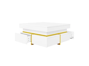 Table basse carré(e) coloris blanc LPOSPI  - 70 cmx70 cm