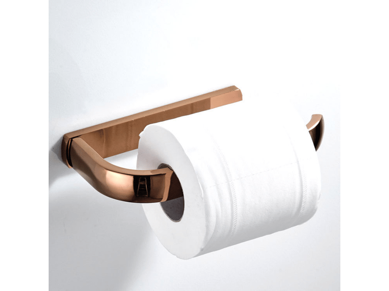  Porte-papier toilette mural, adapté à la salle de bain, à la cuisine, au bureau, etc., 195 x 88 x 26 mm (or rose)  - Conforama E