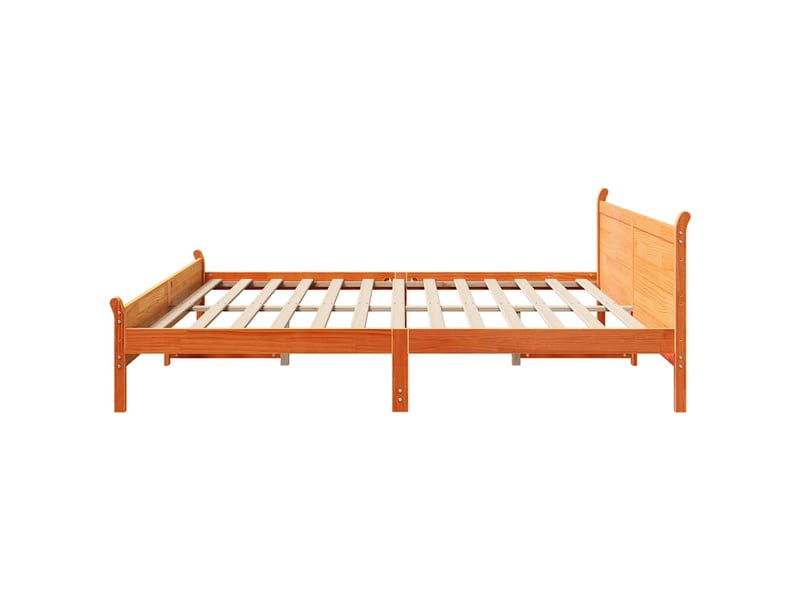  Lit double- lit adulte -  cadre de lit sans matelas  marron 200x200cm bois pin massif  - Conforama D