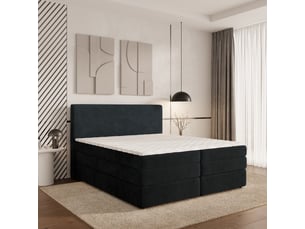 Lit avec rangement 180x200 cm <strong>MASSENO</strong> <strong></strong> coloris noir