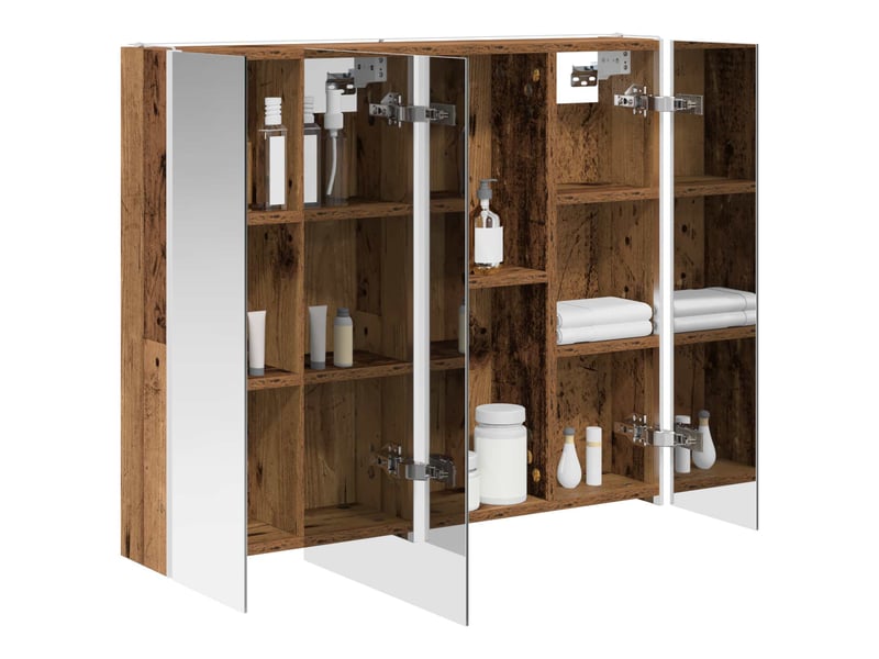  Armoire miroir de salle de bain, cabinet de salle de bain bois ancien 83,5 x 15,5 x 70 cm cf65150  - Conforama C