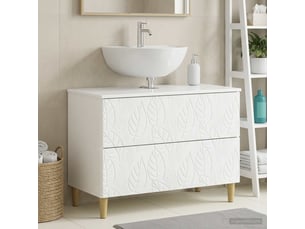 Meuble sous lavabo de salle de bain delft blanc brillant cf64851
