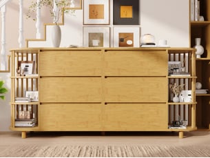 Buffet 0 porte(s)  6 tiroir(s) <strong>BGSRYAO</strong> <strong></strong> - 40 cm coloris marron 