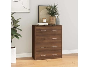 Buffet - bahut - meuble de rangement avec 4 tiroirs 60x30,5x71 cm chêne marron