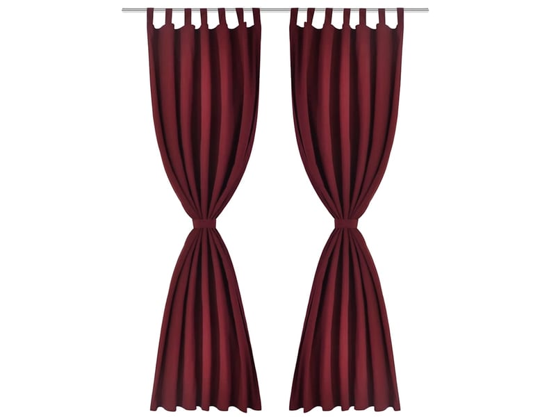  Lot de 2 rideaux à passant, rideaux de fenêtre micro satin bordeaux 140 x 175 cm cf43419  - Conforama A