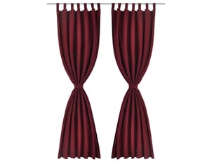 Lot de 2 rideaux à passant, rideaux de fenêtre micro satin bordeaux 140 x 175 cm cf43419