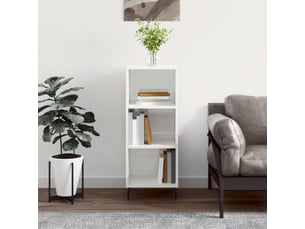 Buffet - bahut - meuble de rangement blanc brillant 34,5x32,5x90 cm bois d'ingénierie