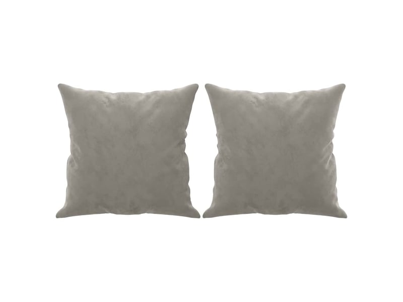  Lot de 2 coussins décoratifs gris clair 40x40 cm velours cf60865  - Conforama A