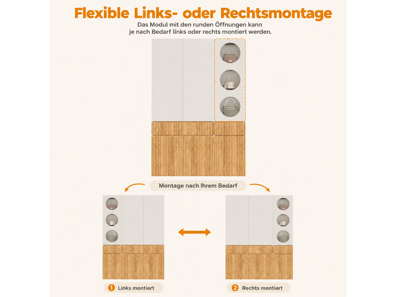  Armoire penderie 135x50x200 cm,grand meuble de rangement avec 6 portes, 2 tiroirs et 1 tringle,chêne ABC - Conforama D