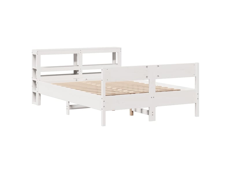  Lit double- lit adulte -  cadre de lit sans matelas blanc 120x190 cm bois de pin massif  - Conforama B