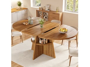 Table à manger extensible 110-150x110 cm mdf brun foncé avec rangement