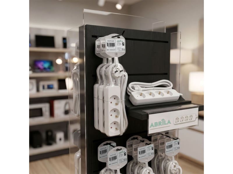  Multiprise fabrilamp florey 3 prises câble 1,5 m 3680 w blanc 260803141 - Conforama C